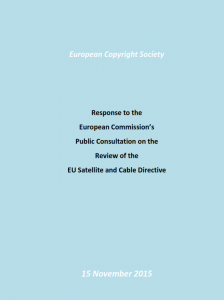 Response to European Commission Consultation on the Satellite and Cable Directive