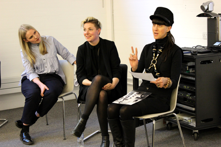 Designers Teija Eilola and Esther Perbandt, and innovator Marte Hentschel on the fashion professionals panel.
