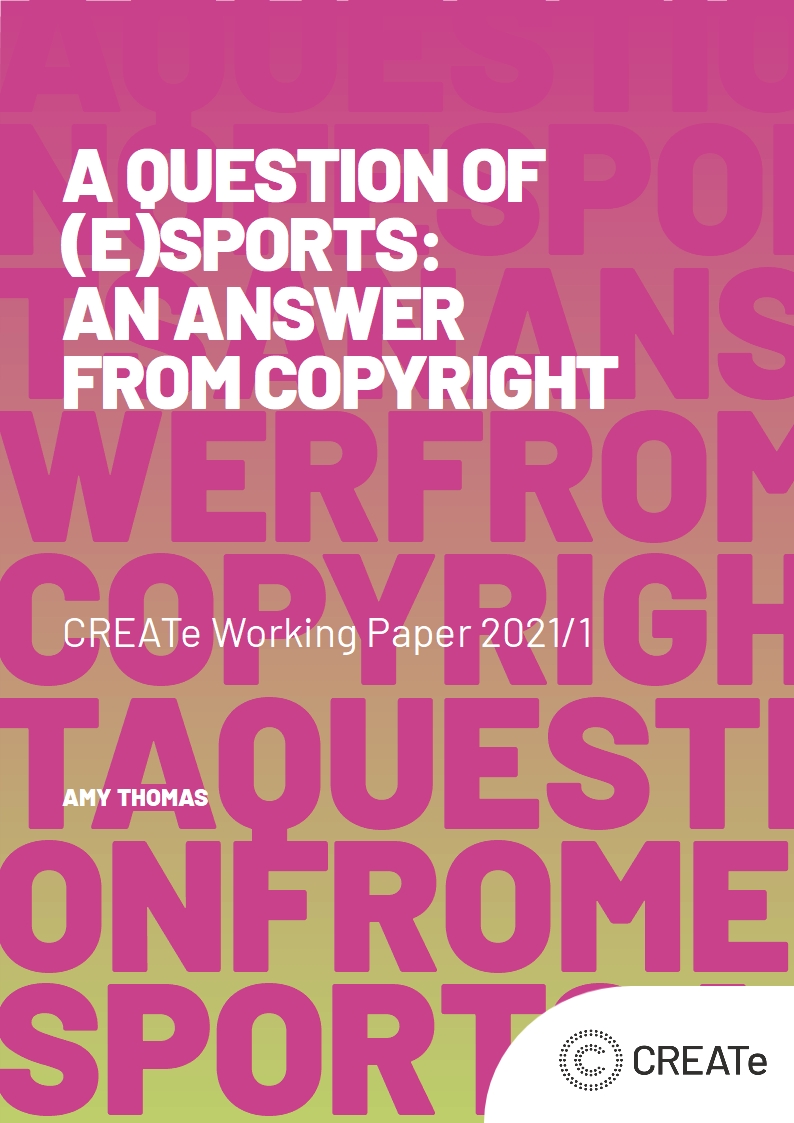 Cover of the Working Paper, A Question of eSports