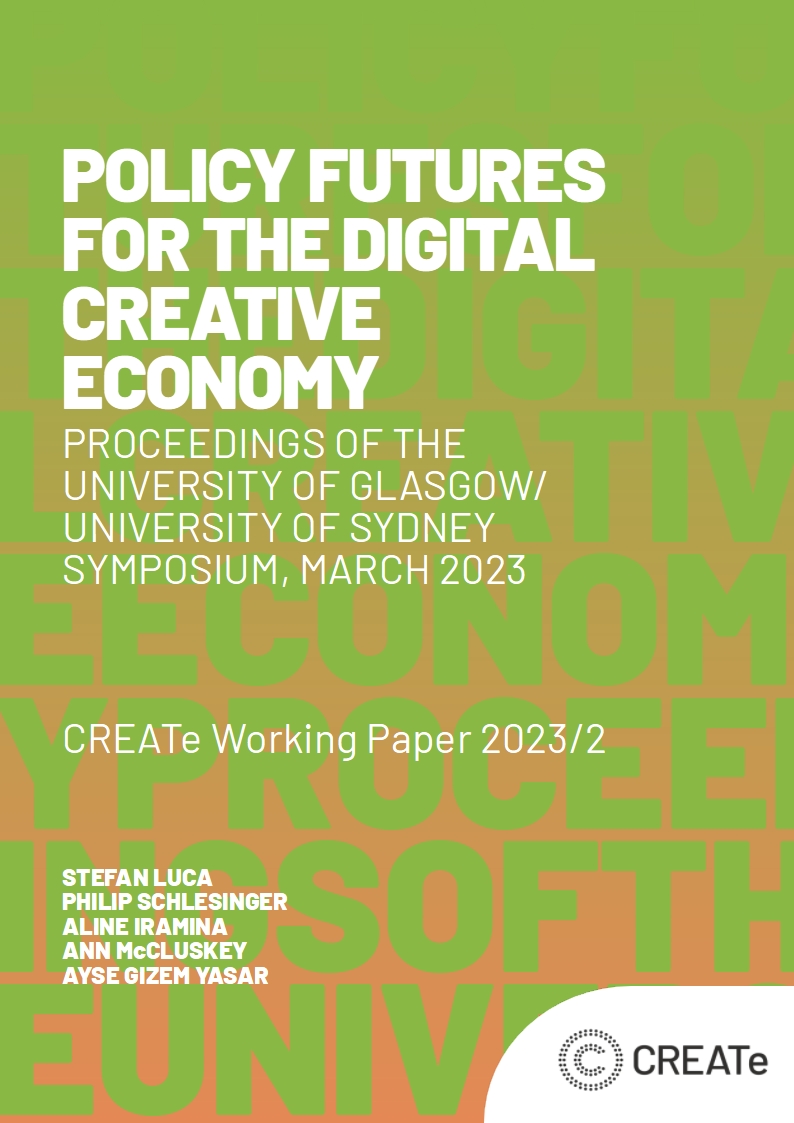 Cover of Working Paper 'Policy Futures for the Digital Creative Economy'