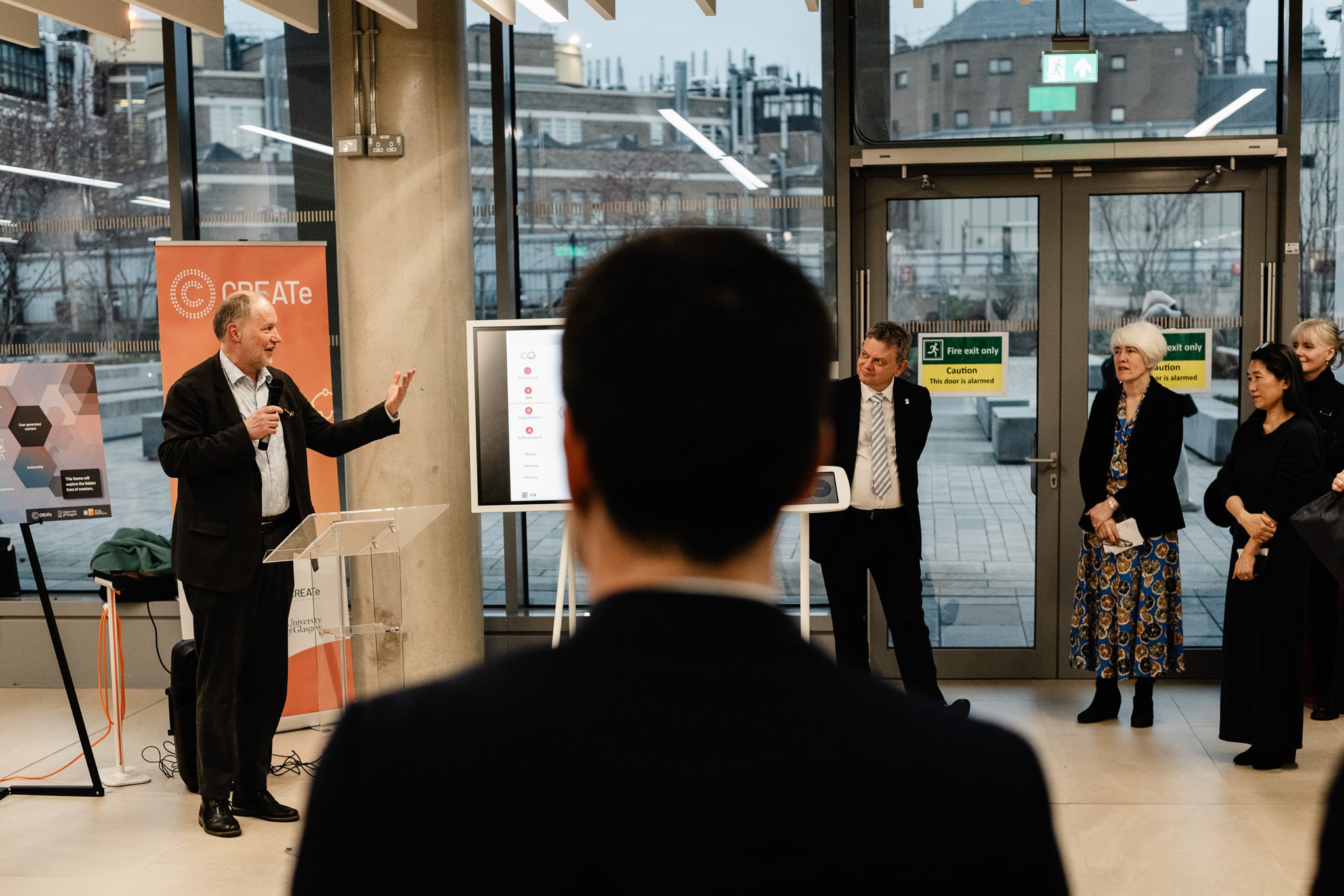 Martin Krestchmer adressing guests at the relaunch.