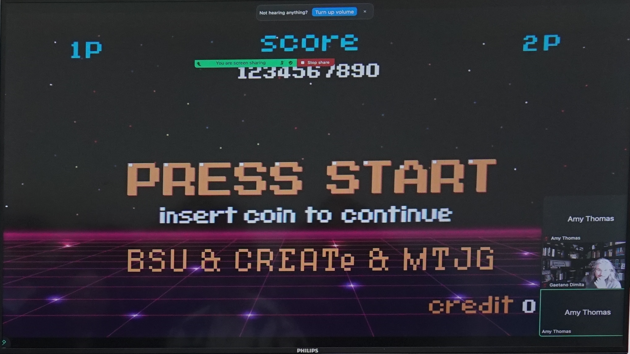 decorative banner with pixelated retro text for the Press Start conference