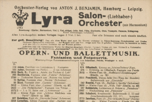 Anton J. Benjamin announcements from Salon Orchester
