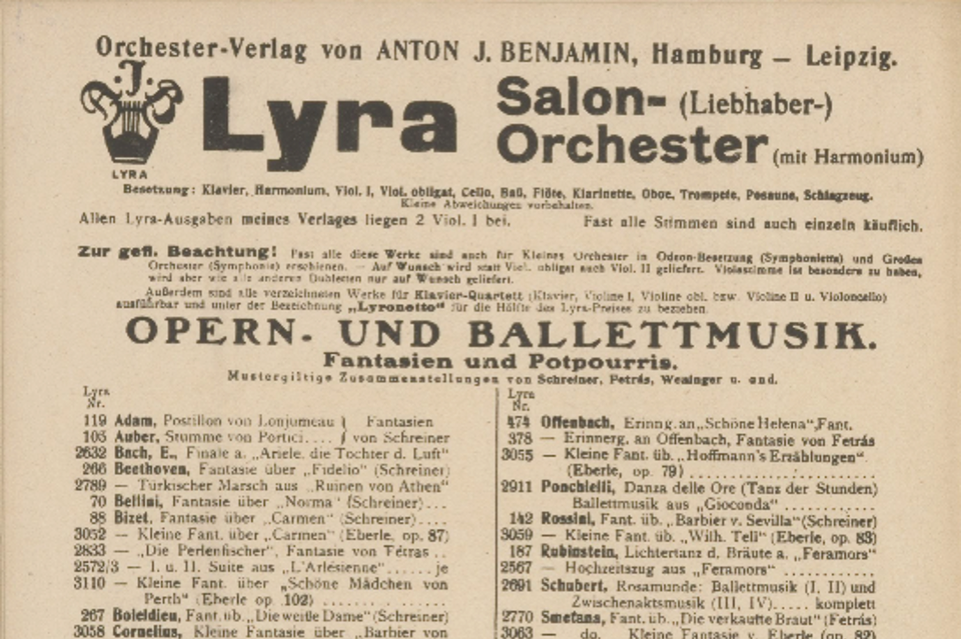 Anton J. Benjamin announcements from Salon Orchester