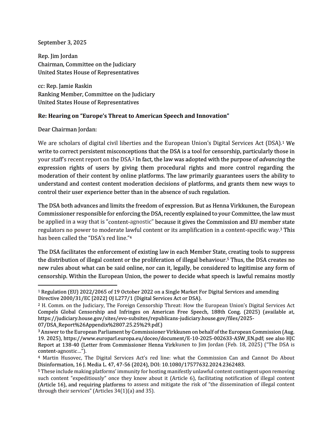 Open Letter - DSA