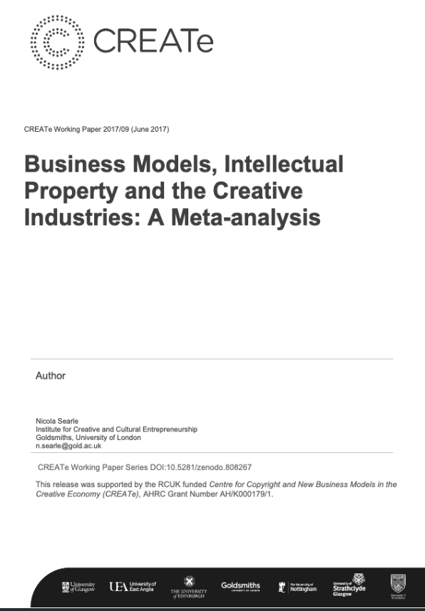 Business Models, Intellectual Property and the Creative Industries: A Meta-analysis