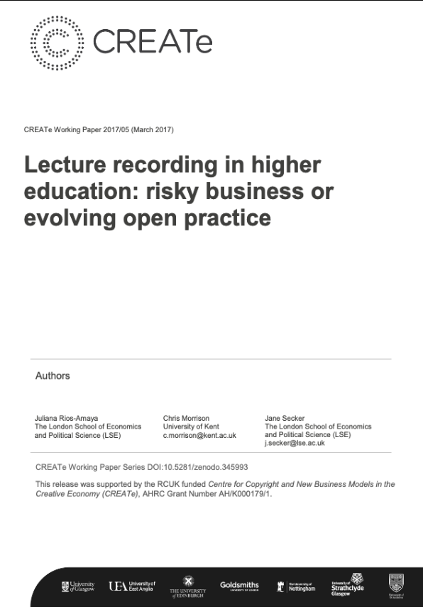 A lecture recording in higher education: risky business or evolving open practice
