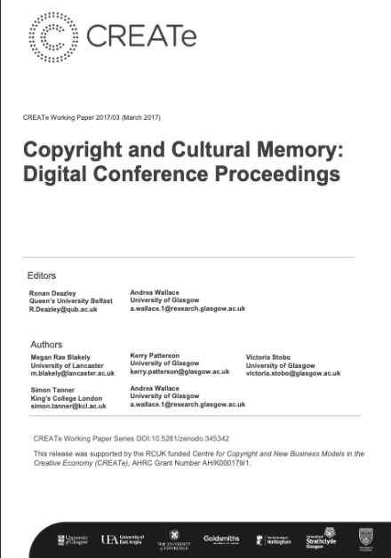 Copyright and Cultural Memory: Digital Conference Proceedings
