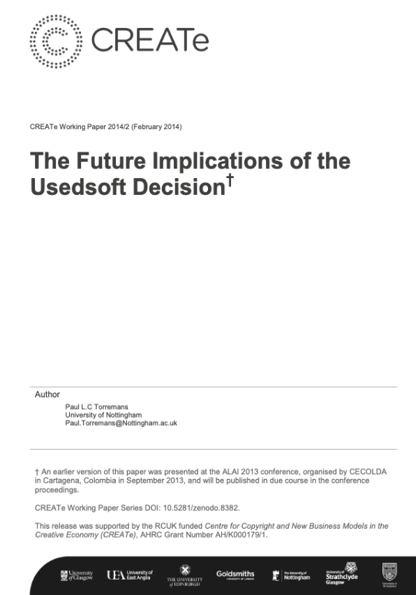 The Future Implications of the Usedsoft Decision