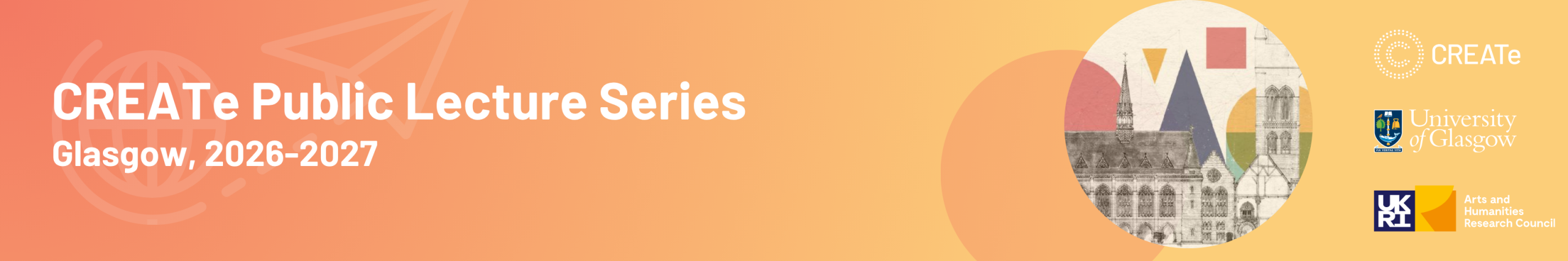 CREATe public lecture banner in orange